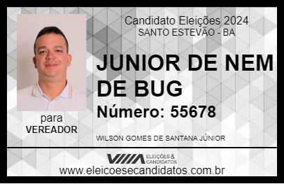 Candidato JUNIOR DE NEM DE BUG 2024 - SANTO ESTEVÃO - Eleições