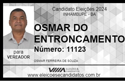 Candidato OSMAR DO ENTRONCAMENTO 2024 - INHAMBUPE - Eleições