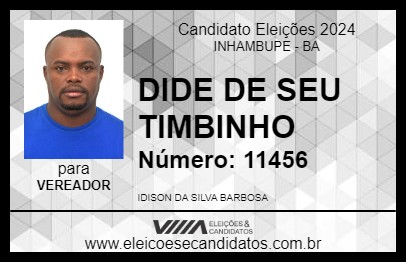 Candidato DIDE DE SEU TIMBINHO 2024 - INHAMBUPE - Eleições