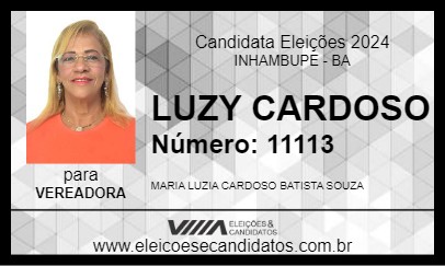 Candidato LUZY CARDOSO 2024 - INHAMBUPE - Eleições