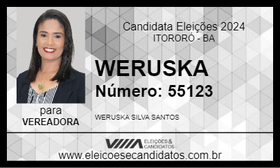 Candidato WERUSKA 2024 - ITORORÓ - Eleições