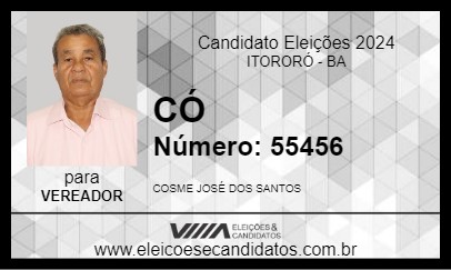 Candidato CÓ 2024 - ITORORÓ - Eleições