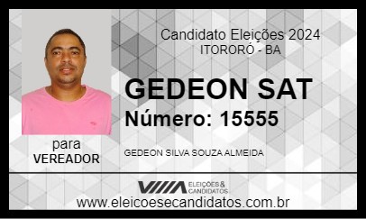 Candidato GEDEON SAT 2024 - ITORORÓ - Eleições