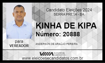 Candidato KINHA DE KIPA 2024 - SERRA PRETA - Eleições