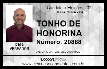 Candidato TONHO DE HONORINA 2024 - IGRAPIÚNA - Eleições