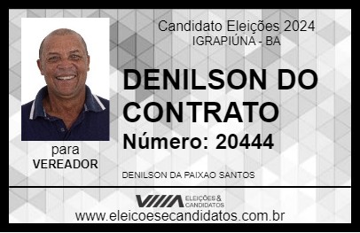 Candidato DENILSON DO CONTRATO 2024 - IGRAPIÚNA - Eleições