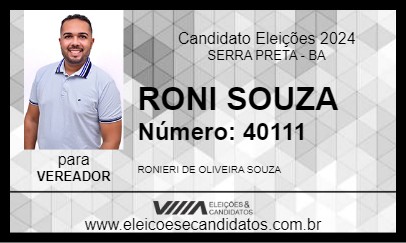 Candidato RONI SOUZA 2024 - SERRA PRETA - Eleições