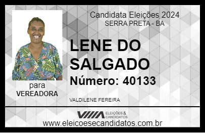 Candidato LENE DO SALGADO 2024 - SERRA PRETA - Eleições