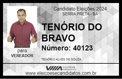 Candidato TENÓRIO DO BRAVO 2024 - SERRA PRETA - Eleições