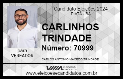 Candidato CARLINHOS TRINDADE 2024 - PIATÃ - Eleições