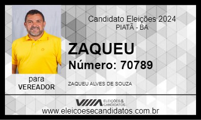 Candidato ZAQUEU 2024 - PIATÃ - Eleições