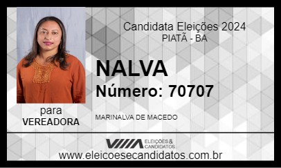 Candidato NALVA 2024 - PIATÃ - Eleições