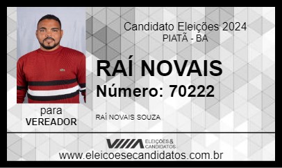 Candidato RAÍ NOVAIS 2024 - PIATÃ - Eleições