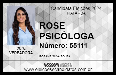 Candidato ROSE PSICÓLOGA 2024 - PIATÃ - Eleições