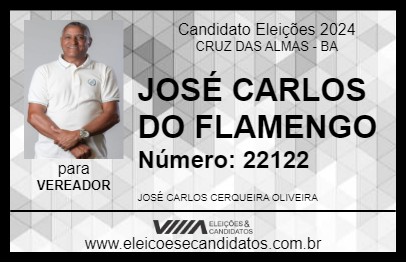 Candidato JOSÉ CARLOS DO FLAMENGO 2024 - CRUZ DAS ALMAS - Eleições