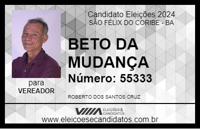 Candidato BETO DA MUDANÇA 2024 - SÃO FÉLIX DO CORIBE - Eleições