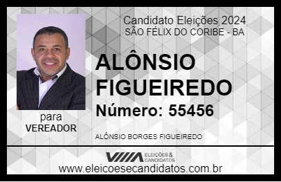 Candidato ALÔNSIO FIGUEIREDO 2024 - SÃO FÉLIX DO CORIBE - Eleições