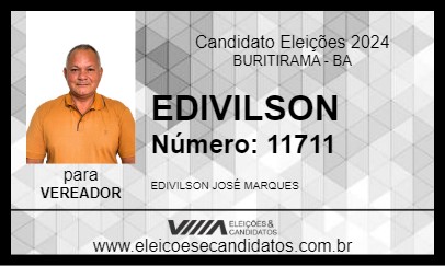 Candidato EDIVILSON DA SAÚDE 2024 - BURITIRAMA - Eleições