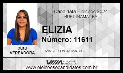 Candidato ELIZIA LILY 2024 - BURITIRAMA - Eleições