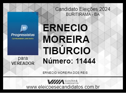 Candidato ERNECIO MOREIRA TIBÚRCIO 2024 - BURITIRAMA - Eleições