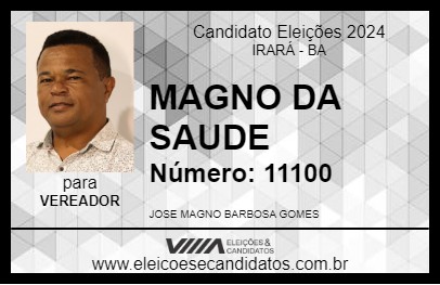 Candidato MAGNO DA SAUDE 2024 - IRARÁ - Eleições