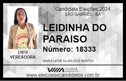 Candidato LEIDINHA DO PARAISO 2024 - SÃO GABRIEL - Eleições