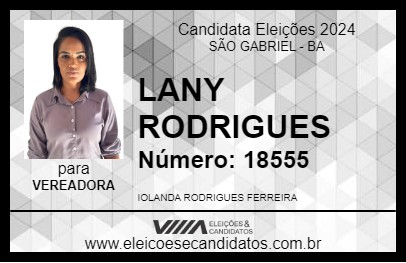 Candidato LANY RODRIGUES 2024 - SÃO GABRIEL - Eleições