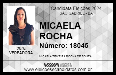 Candidato MICAELA ROCHA 2024 - SÃO GABRIEL - Eleições