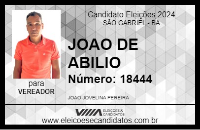 Candidato JOAO DE ABILIO 2024 - SÃO GABRIEL - Eleições