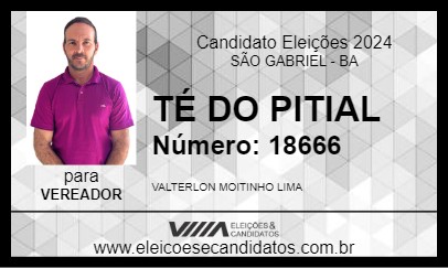 Candidato TÉ DO PITIAL 2024 - SÃO GABRIEL - Eleições