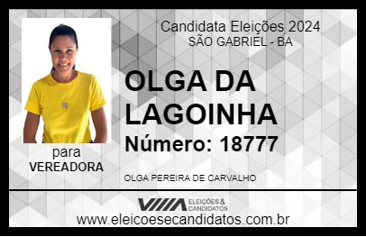 Candidato OLGA DA LAGOINHA 2024 - SÃO GABRIEL - Eleições