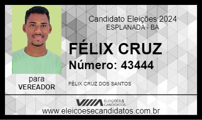 Candidato FÉLIX CRUZ 2024 - ESPLANADA - Eleições