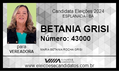 Candidato BETANIA GRISI 2024 - ESPLANADA - Eleições