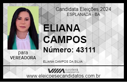 Candidato ELIANA CAMPOS 2024 - ESPLANADA - Eleições