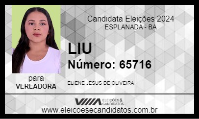 Candidato LIU 2024 - ESPLANADA - Eleições