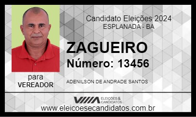 Candidato ZAGUEIRO 2024 - ESPLANADA - Eleições