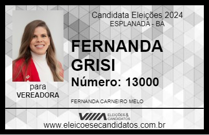 Candidato FERNANDA GRISI 2024 - ESPLANADA - Eleições