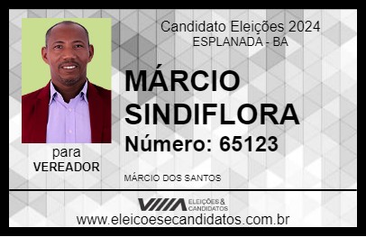 Candidato MÁRCIO SINDIFLORA 2024 - ESPLANADA - Eleições