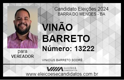 Candidato VINÃO BARRETO 2024 - BARRA DO MENDES - Eleições