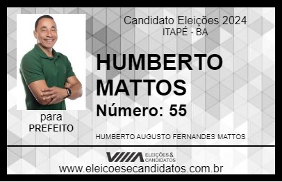 Candidato HUMBERTO MATTOS 2024 - ITAPÉ - Eleições