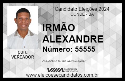 Candidato IRMÃO ALEXANDRE 2024 - CONDE - Eleições