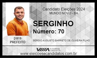 Candidato SERGINHO 2024 - MUNDO NOVO - Eleições