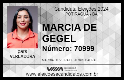 Candidato MARCIA DE GEGEL 2024 - POTIRAGUÁ - Eleições