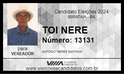 Candidato TOI NERE 2024 - IBIRATAIA - Eleições