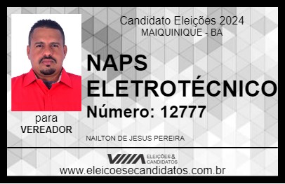 Candidato NAPS ELETROTÉCNICO 2024 - MAIQUINIQUE - Eleições