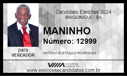 Candidato MANINHO 2024 - MAIQUINIQUE - Eleições