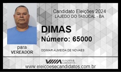 Candidato DIMAS 2024 - LAJEDO DO TABOCAL - Eleições