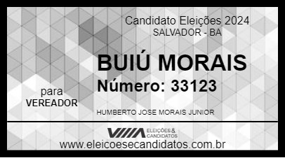 Candidato BUIÚ MORAIS 2024 - SALVADOR - Eleições