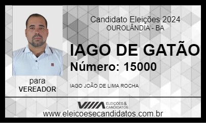 Candidato IAGO DE GATÃO 2024 - OUROLÂNDIA - Eleições