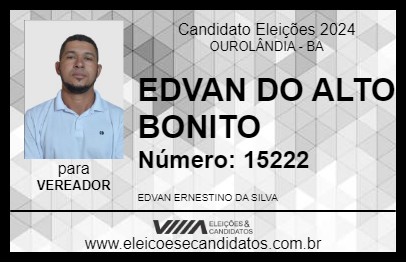 Candidato EDVAN DO ALTO BONITO 2024 - OUROLÂNDIA - Eleições